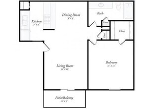 1 Bed/1 Bath 207 floor plan